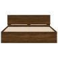 vidaXL Bettgestell mit Kopfteil Braun Eiche-Optik 140x190 cm vidaXL Bettgestell mit Kopfteil Braun Eiche-Optik 140x190 cm