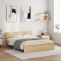 vidaXL Bettgestell mit Kopfteil Sonoma-Eiche 140x190 cm vidaXL Bettgestell mit Kopfteil Sonoma-Eiche 140x190 cm