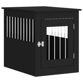vidaXL Hundekäfig im Möbelstil Schwarz 55x75x65 cm Holzwerkstoff