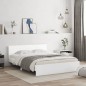 vidaXL Bettgestell mit Kopfteil Weiß 140x190 cm vidaXL Bettgestell mit Kopfteil Weiß 140x190 cm