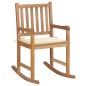Schaukelstuhl mit Cremeweißem Kissen Massivholz Teak Schaukelstuhl mit Cremeweißem Kissen Massivholz Teak