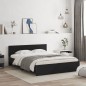 vidaXL Bettgestell mit Kopfteil Schwarz 140x190 cm vidaXL Bettgestell mit Kopfteil Schwarz 140x190 cm