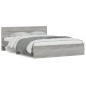 vidaXL Bettgestell mit Kopfteil Grau Sonoma 140x190 cm vidaXL Bettgestell mit Kopfteil Grau Sonoma 140x190 cm