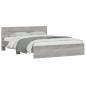 vidaXL Bettgestell mit Kopfteil Grau Sonoma 140x190 cm vidaXL Bettgestell mit Kopfteil Grau Sonoma 140x190 cm