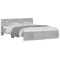 vidaXL Bettgestell mit Kopfteil Betongrau 140x190 cm vidaXL Bettgestell mit Kopfteil Betongrau 140x190 cm