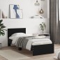 vidaXL Bettgestell mit Kopfteil Schwarz 90x190 cm Holzwerkstoff vidaXL Bettgestell mit Kopfteil Schwarz 90x190 cm Holzwerkstoff
