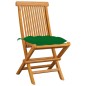 Gartenstühle mit Grünen Kissen 4 Stk. Massivholz Teak Gartenstühle mit Grünen Kissen 4 Stk. Massivholz Teak