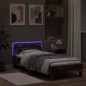 vidaXL Bettgestell mit Kopfteil und LED-Leuchten Räuchereiche 90x190cm vidaXL Bettgestell mit Kopfteil und LED-Leuchten Räuchereiche 90x190cm