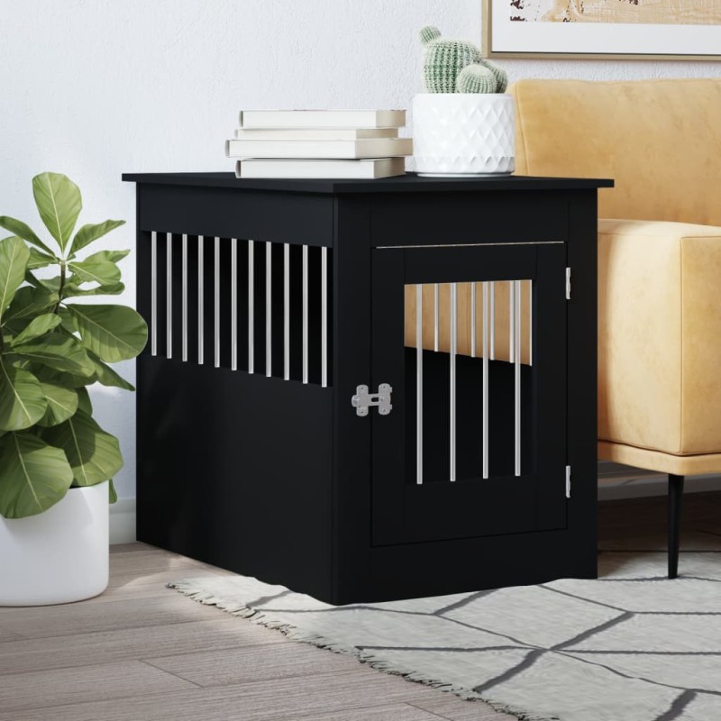 vidaXL Hundekäfig im Möbelstil Schwarz 55x80x68 cm Holzwerkstoff vidaXL Hundekäfig im Möbelstil Schwarz 55x80x68 cm Holzwerkstoff