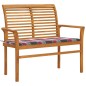 Gartenbank Rote Karomuster-Auflage 112 cm Massivholz Teak Gartenbank Rote Karomuster-Auflage 112 cm Massivholz Teak