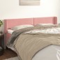 vidaXL Kopfteil mit Ohren Rosa 203x16x78/88 cm Samt