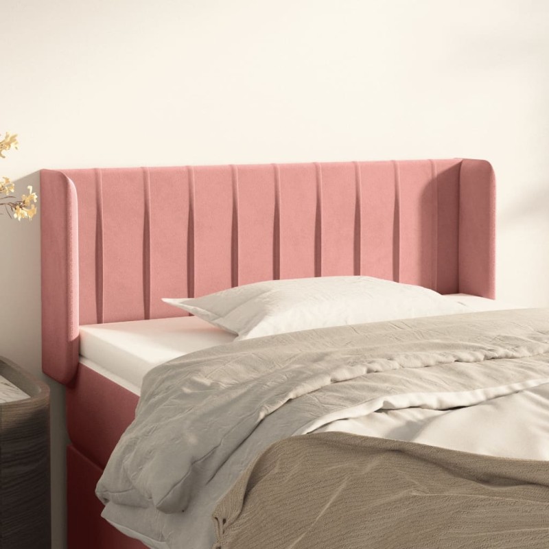 vidaXL Kopfteil mit Ohren Rosa 83x16x78/88 cm Samt vidaXL Kopfteil mit Ohren Rosa 83x16x78/88 cm Samt