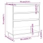 vidaXL Sideboard Weiß 70x41x75 cm Holzwerkstoff vidaXL Sideboard Weiß 70x41x75 cm Holzwerkstoff