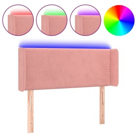 vidaXL LED Kopfteil Rosa 93x16x78/88 cm Samt
