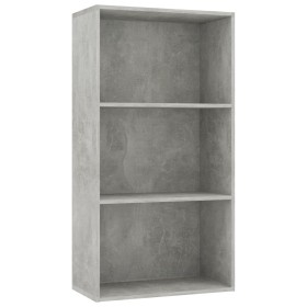 vidaXL Bücherregal 3 Fächer Betongrau 60x30x114 cm Holzwerkstoff