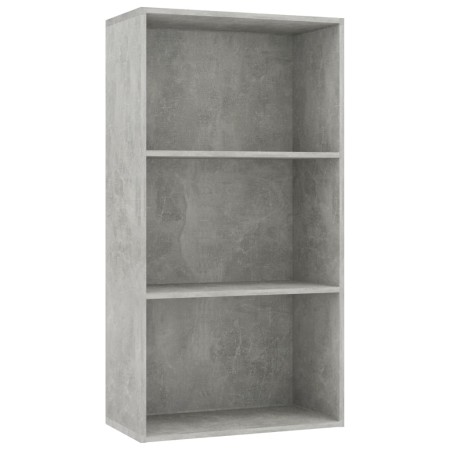 vidaXL Bücherregal 3 Fächer Betongrau 60x30x114 cm Holzwerkstoff