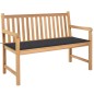 Gartenbank mit Anthrazit Auflage 120 cm Massivholz Teak Gartenbank mit Anthrazit Auflage 120 cm Massivholz Teak