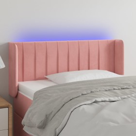 vidaXL LED Kopfteil Rosa 93x16x78/88 cm Samt
