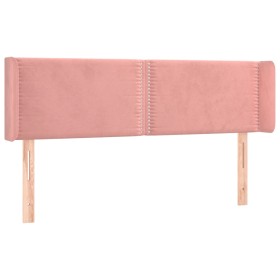 vidaXL Kopfteil mit Ohren Rosa 147x16x78/88 cm Samt