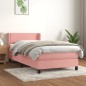 vidaXL Boxspringbett mit Matratze Rosa 100x200 cm Samt vidaXL Boxspringbett mit Matratze Rosa 100x200 cm Samt