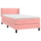 vidaXL Boxspringbett mit Matratze Rosa 100x200 cm Samt vidaXL Boxspringbett mit Matratze Rosa 100x200 cm Samt