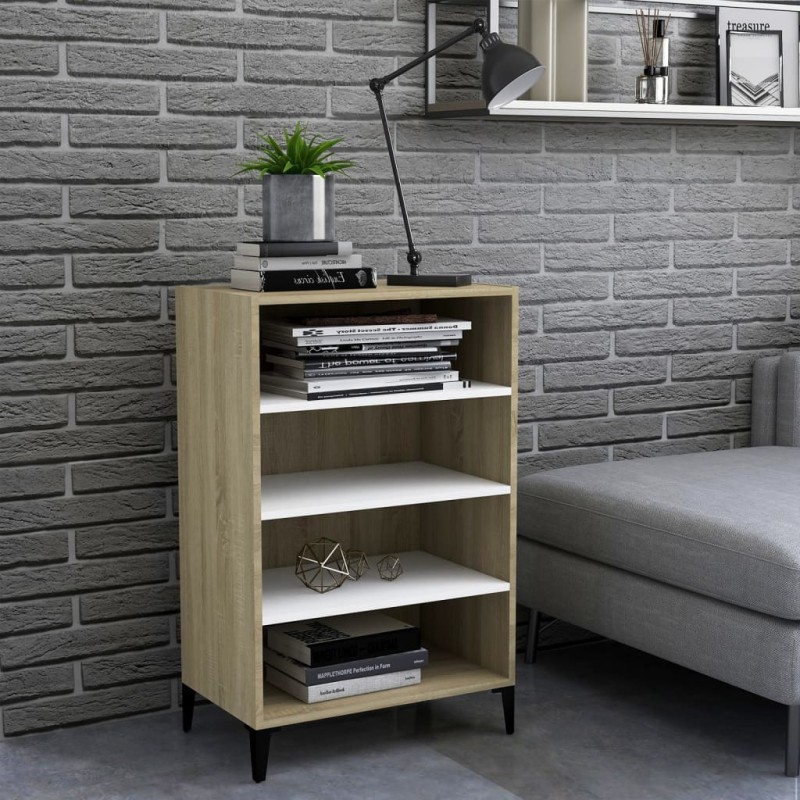 vidaXL Sideboard Weiß Sonoma-Eiche 57x35x90 cm Holzwerkstoff vidaXL Sideboard Weiß Sonoma-Eiche 57x35x90 cm Holzwerkstoff