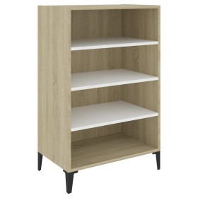 vidaXL Sideboard Weiß Sonoma-Eiche 57x35x90 cm Holzwerkstoff