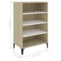 vidaXL Sideboard Weiß Sonoma-Eiche 57x35x90 cm Holzwerkstoff vidaXL Sideboard Weiß Sonoma-Eiche 57x35x90 cm Holzwerkstoff