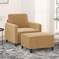 vidaXL Sessel mit Hocker Braun 60 cm Samt vidaXL Sessel mit Hocker Braun 60 cm Samt
