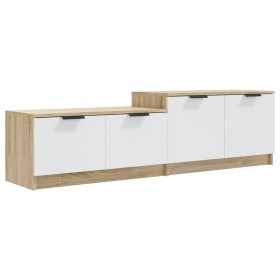 vidaXL TV-Schrank Weiß und Sonoma-Eiche 158,5x36x45 cm Holzwerkstoff