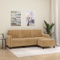 vidaXL 3-Sitzer-Sofa mit Hocker Braun 180 cm Samt vidaXL 3-Sitzer-Sofa mit Hocker Braun 180 cm Samt