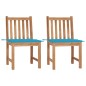 Gartenstühle 2 Stk. mit Kissen Massivholz Teak Gartenstühle 2 Stk. mit Kissen Massivholz Teak