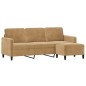 vidaXL 3-Sitzer-Sofa mit Hocker Braun 180 cm Samt vidaXL 3-Sitzer-Sofa mit Hocker Braun 180 cm Samt