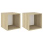 vidaXL Wandschränke 2 Stk. Weiß Sonoma-Eiche 37x37x37 cm Holzwerkstoff vidaXL Wandschränke 2 Stk. Weiß Sonoma-Eiche 37x37x37 cm Holzwerkstoff