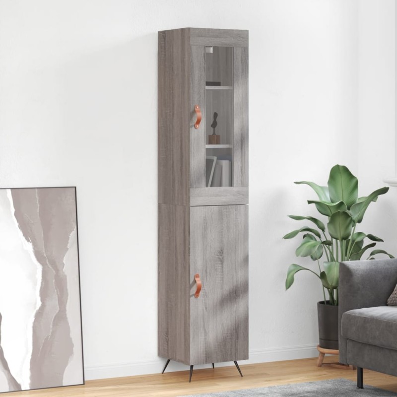 Highboard Grau Sonoma 34,5x34x180 cm Holzwerkstoff Highboard Grau Sonoma 34,5x34x180 cm Holzwerkstoff