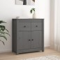 vidaXL Sideboard Grau 70x35x80 cm Massivholz Kiefer vidaXL Sideboard Grau 70x35x80 cm Massivholz Kiefer