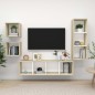 vidaXL 4-tlg. TV-Schrank-Set Weiß Sonoma-Eiche Holzwerkstoff vidaXL 4-tlg. TV-Schrank-Set Weiß Sonoma-Eiche Holzwerkstoff