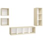 vidaXL 4-tlg. TV-Schrank-Set Weiß Sonoma-Eiche Holzwerkstoff vidaXL 4-tlg. TV-Schrank-Set Weiß Sonoma-Eiche Holzwerkstoff