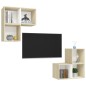vidaXL 4-tlg. TV-Schrank-Set Weiß Sonoma-Eiche Holzwerkstoff vidaXL 4-tlg. TV-Schrank-Set Weiß Sonoma-Eiche Holzwerkstoff