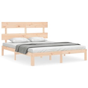 vidaXL Massivholzbett mit Kopfteil 160x200 cm