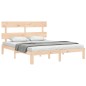 vidaXL Massivholzbett mit Kopfteil 160x200 cm vidaXL Massivholzbett mit Kopfteil 160x200 cm