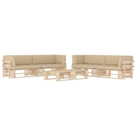 vidaXL 6-tlg. Paletten-Lounge-Set mit Kissen Imprägniertes Kiefernholz
