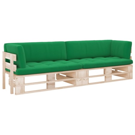 vidaXL 2-Sitzer-Palettensofa mit Kissen Imprägniertes Kiefernholz