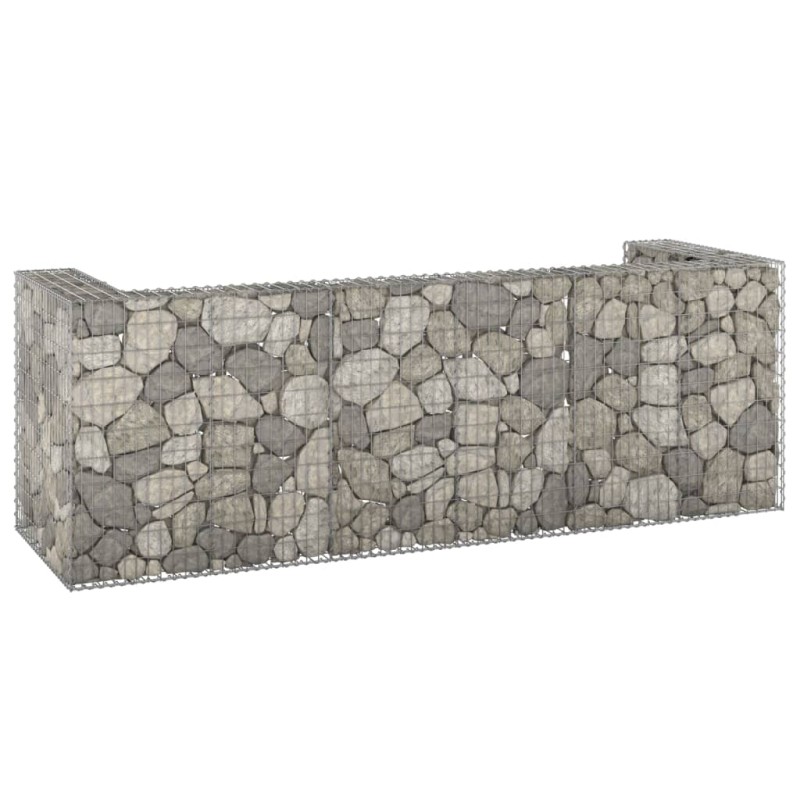 vidaXL Gabionenwand für Mülltonnen Verzinkter Stahl 325x100x110 cm vidaXL Gabionenwand für Mülltonnen Verzinkter Stahl 325x100x110 cm