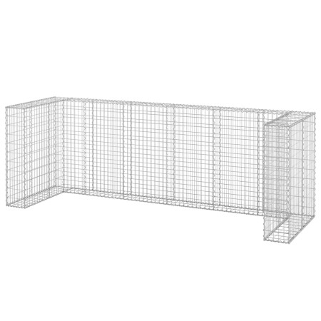vidaXL Gabionenwand für Mülltonnen Verzinkter Stahl 325x100x110 cm