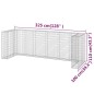 vidaXL Gabionenwand für Mülltonnen Verzinkter Stahl 325x100x110 cm vidaXL Gabionenwand für Mülltonnen Verzinkter Stahl 325x100x110 cm