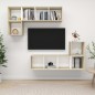 vidaXL 4-tlg. TV-Schrank-Set Weiß Sonoma-Eiche Holzwerkstoff