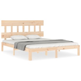 vidaXL Massivholzbett mit Kopfteil 160x200 cm