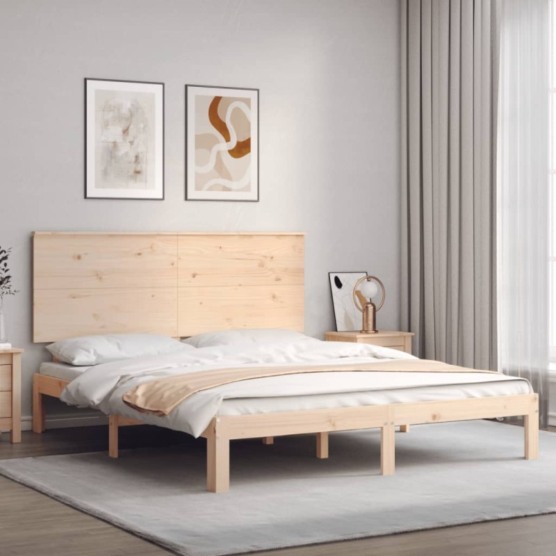 vidaXL Massivholzbett mit Kopfteil 160x200 cm vidaXL Massivholzbett mit Kopfteil 160x200 cm