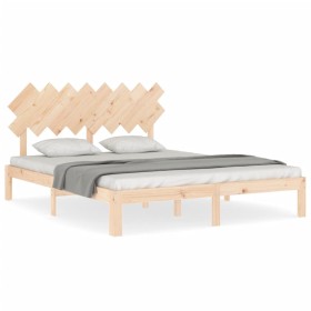 vidaXL Massivholzbett mit Kopfteil 160x200 cm